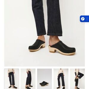 No. 6 Black clogs mid heel like new in fabulous conditon